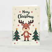 Merry Christmas Reindeer Card カード (正面)