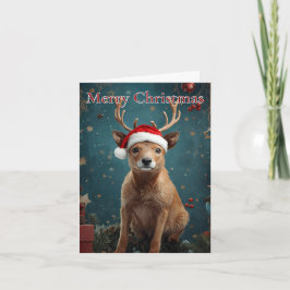 Merry Christmas Reindeer Christmas Card シーズンカード