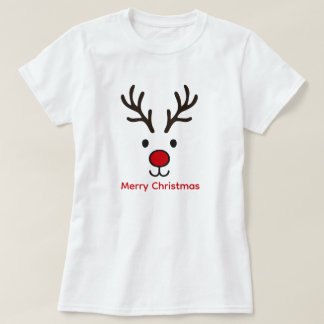Merry Christmas Reindeer Cute Xmas Personalized  Tシャツ