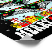 Merry Christmas Reindeer Elf Santa Cruise Ships Xm ポスター (角)