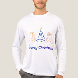 Merry Christmas Reindeer Long Sleeve Tri-Blend Shi トライブレンドＴシャツ