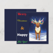 Merry Christmas, Reindeer, newyear シーズンカード (正面/裏面)