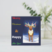 Merry Christmas, Reindeer, newyear シーズンカード (スタンド正面)