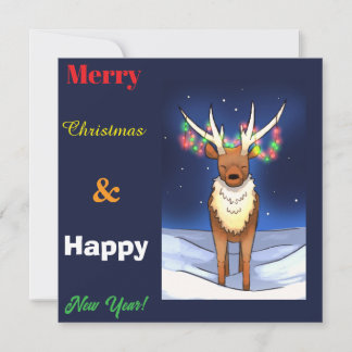 Merry Christmas, Reindeer, newyear シーズンカード