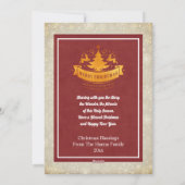 Merry Christmas Reindeer Silhouettes Snowflake シーズンカード (裏面)