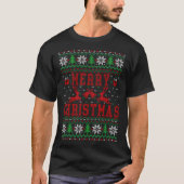 Merry Christmas Reindeer Snowflake Ugly Christmas  Tシャツ (正面)