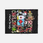 Merry Christmas Retired Nurse Life Men Women Xmas  フリースブランケット (正面(横))