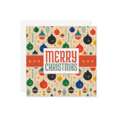 Merry Christmas Retro Christmas Card ノートカード (正面/裏面インサイチュ)