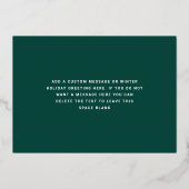 Merry Christmas retro font deep green photo 箔シーズンカード (裏面)