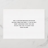 Merry Christmas retro font name year photo 箔シーズンカード (裏面)