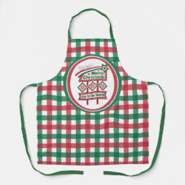 Merry Christmas Retro Marquee – Joy to the World エプロン