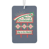 Merry Christmas Retro Marquee – Joy to the World カーエアーフレッシュナー (裏面)