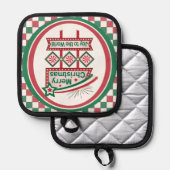 Merry Christmas Retro Marquee – Joy to the World 鍋敷き (正面/裏面)