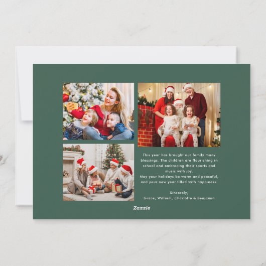 Merry Christmas Retro Script | Custom Four-Photo シーズンカード (裏面)