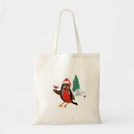 Merry Christmas Robin Tote Bag トートバッグ