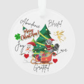 Merry Christmas Round Ornament | Love & Abundance オーナメント (裏面)