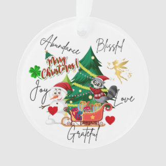 Merry Christmas Round Ornament | Love & Abundance オーナメント