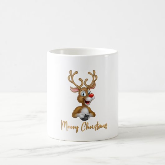 Merry Christmas Rudolf Tasse コーヒーマグカップ (中央)