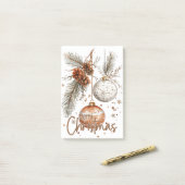 Merry Christmas Rustic Greeting ポストイット (デスク上)