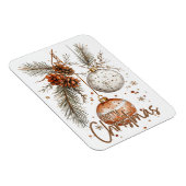 Merry Christmas Rustic Greeting マグネット (右側)