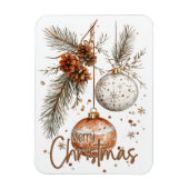 Merry Christmas Rustic Greeting マグネット (縦)