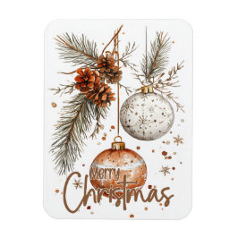 Merry Christmas Rustic Greeting マグネット