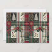 Merry Christmas Rustic Plaid Custom Photo  シーズンカード (裏面)