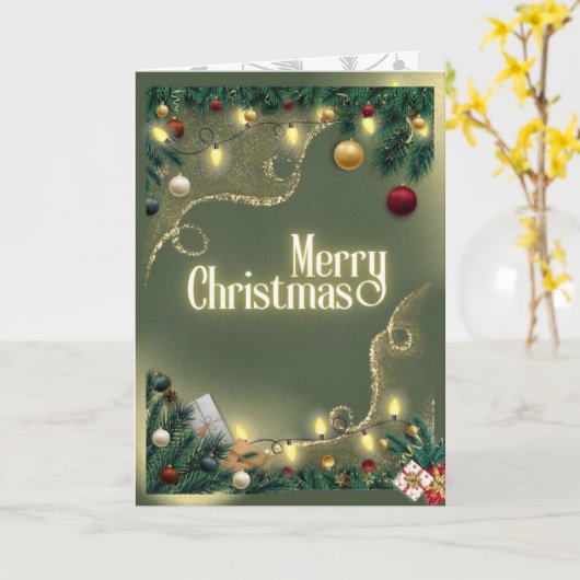 Merry Christmas Sage カード (黄色い花)