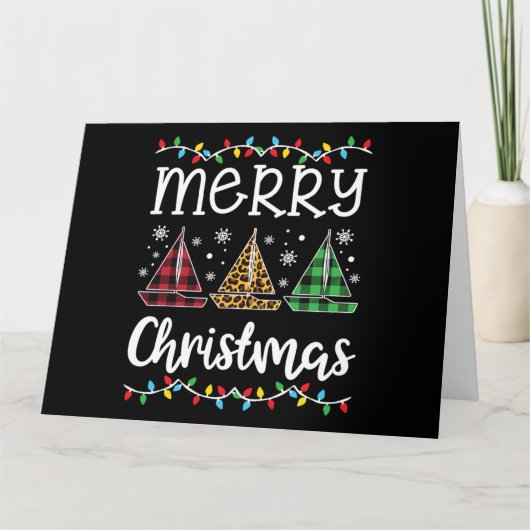 Merry Christmas Sailboat Sailing Lover Xmas Gift カード (正面)