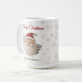 Merry Christmas Santa – お名前入りホリデー コーヒーマグカップ (正面左)