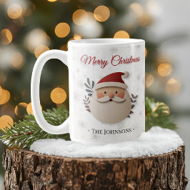 Merry Christmas Santa – お名前入りホリデー コーヒーマグカップ
