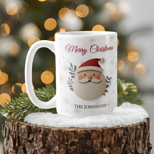 Merry Christmas Santa – お名前入りホリデー コーヒーマグカップ