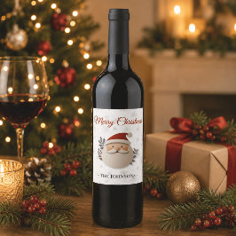 Merry Christmas Santa – クリスマスのお名前入り ワインラベル