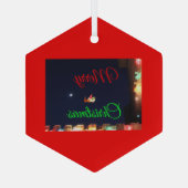 Merry Christmas Santa and Rudolph ガラスオーナメント (裏面)