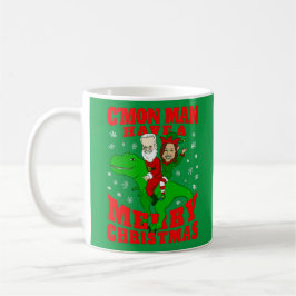 merry christmas santa biden kamala harris dinosaur コーヒーマグカップ