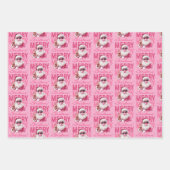 Merry Christmas Santa Blowing Bubble Gum Gift Wrap ラッピングペーパーシート (正面3)