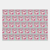 Merry Christmas Santa Blowing Bubble Gum Gift Wrap ラッピングペーパーシート (正面2)