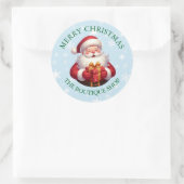 Merry Christmas Santa Business Sticker ラウンドシール (バッグ)
