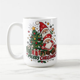 Merry Christmas Santa & Christmas Tree Holiday Des コーヒーマグカップ
