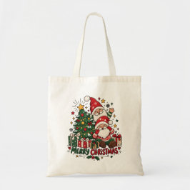 Merry Christmas Santa & Christmas Tree Holiday Des トートバッグ