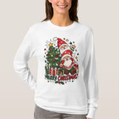 Merry Christmas Santa & Christmas Tree Holiday Des Tシャツ (正面)