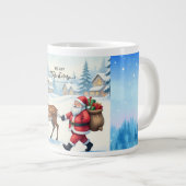 Merry Christmas, Santa Claus and Gift of Love ジャンボコーヒーマグカップ (正面右)
