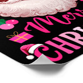 Merry Christmas Santa Claus Black Afro African Ame ポスター (角)