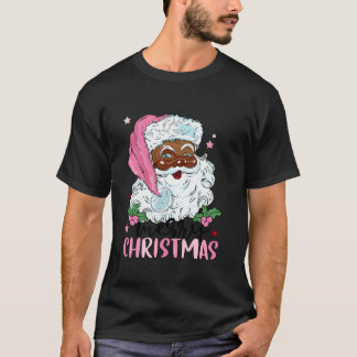 Merry Christmas Santa Claus Black Afro African Ame Tシャツ