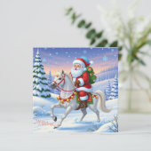 Merry Christmas Santa Claus on White Horse シーズンカード (スタンド正面)