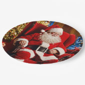 Merry Christmas Santa Claus Paper Plate ペーパープレート (アングル)