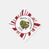 Merry Christmas Santa Frog スタンダードカクテルナプキン (角)