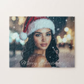 Merry Christmas - Santa Girl -  ジグソーパズル (横)