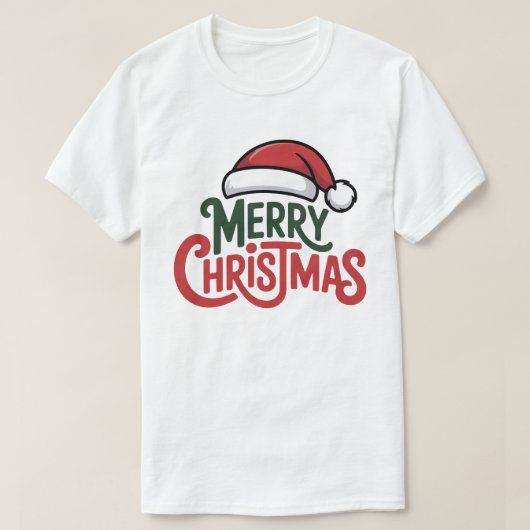 Merry Christmas Santa Hat Tee Tシャツ (デザイン正面)