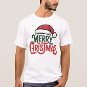Merry Christmas Santa Hat Tee Tシャツ (正面)